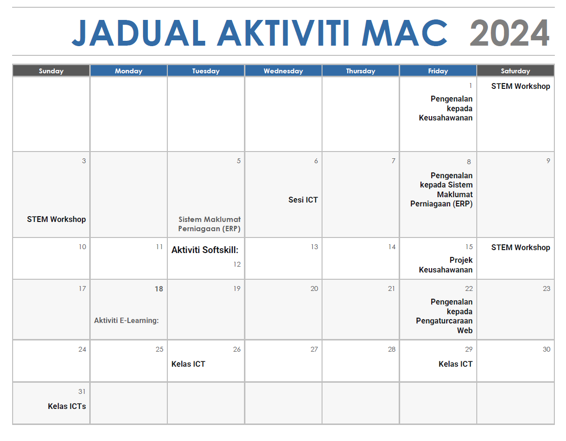 JADUAL AKTIVITI MAC 2024