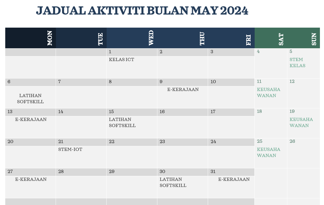 JADUAL AKTIVITI MEI 2024