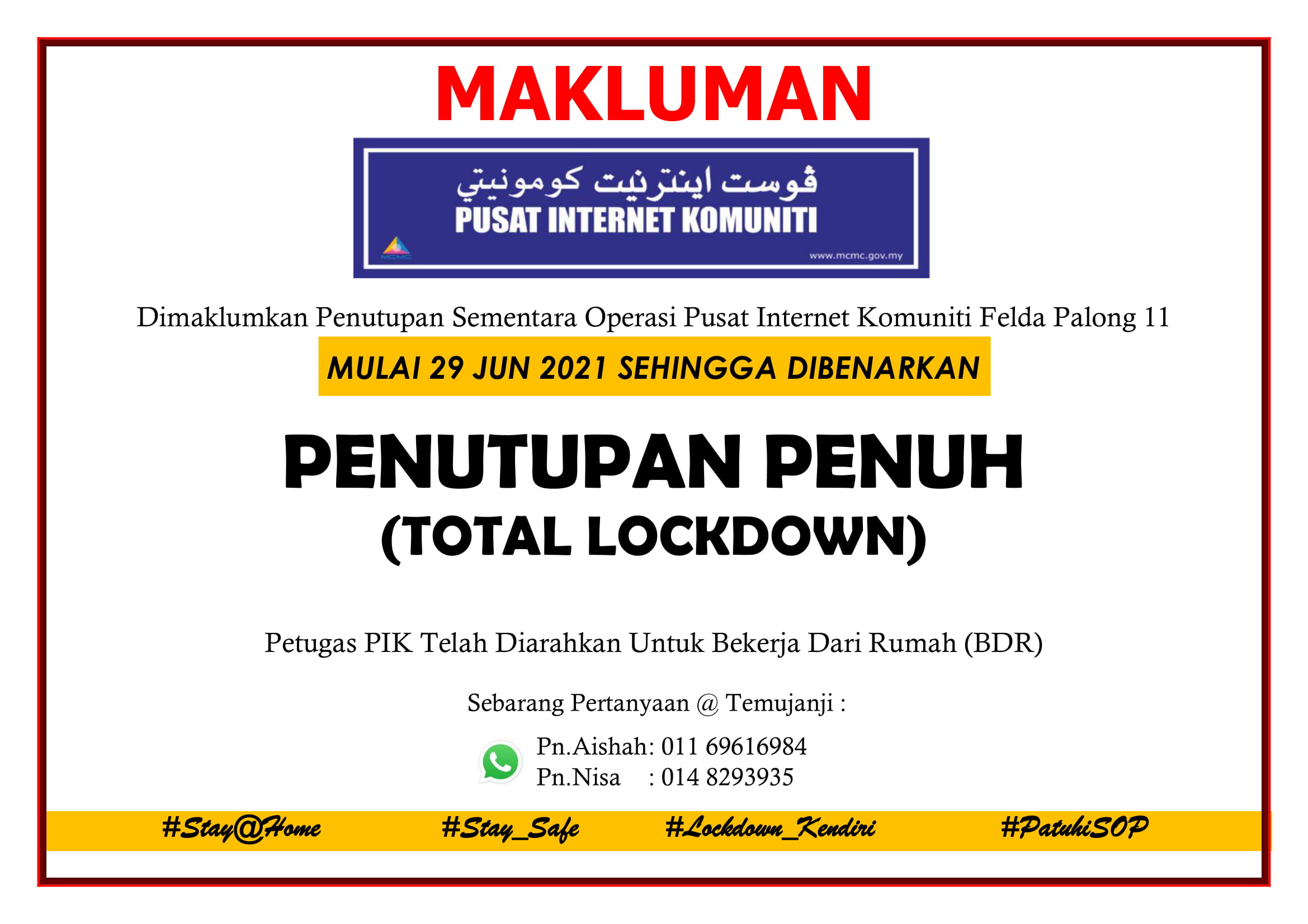 lockdown notis MCO 3.0